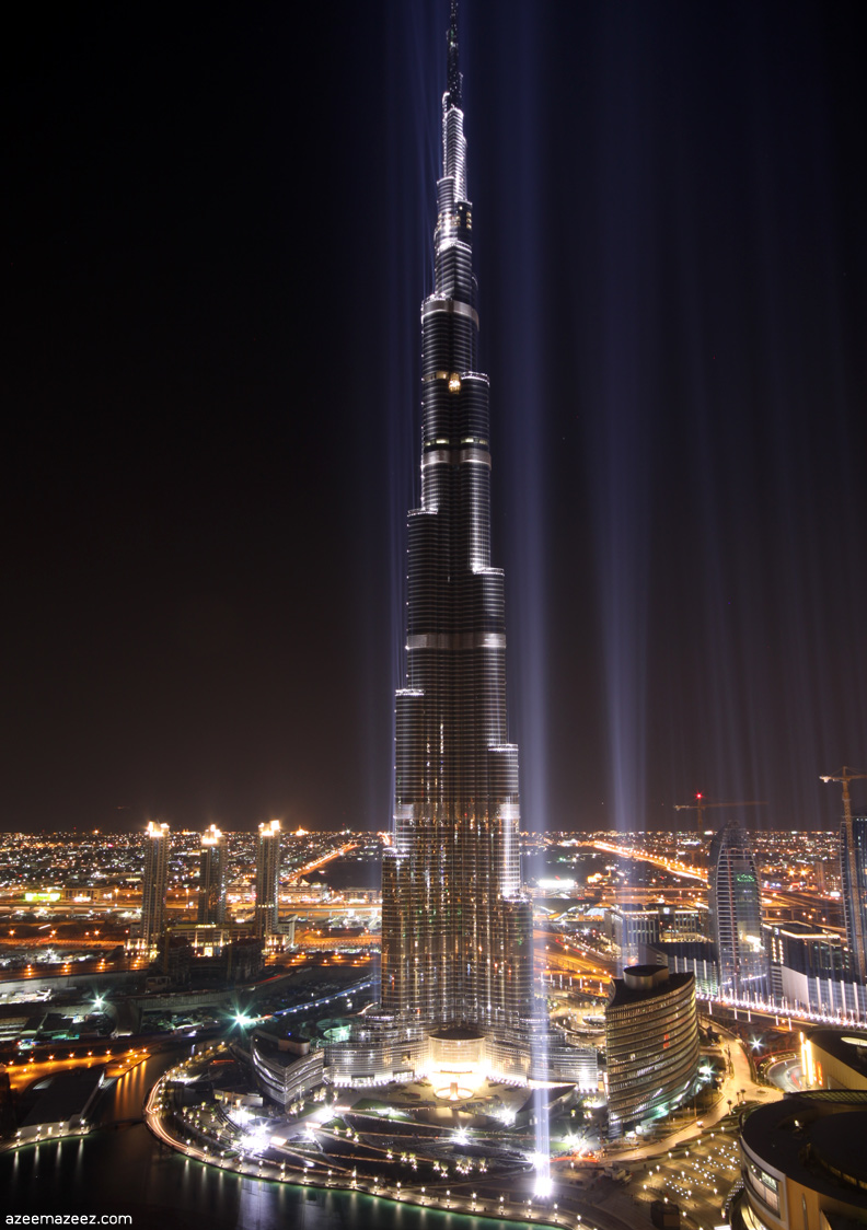 Dubai the tallest building of the world Burj Khalifa at night