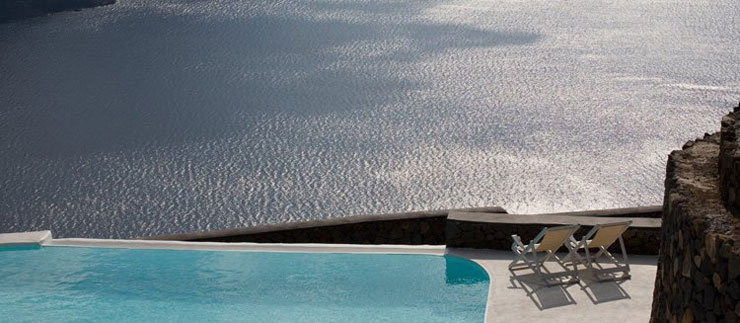 view from the Beautiful villa in Santorini Greece