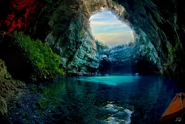 a wonderful cave in Cephalonia: The Melissani. 
