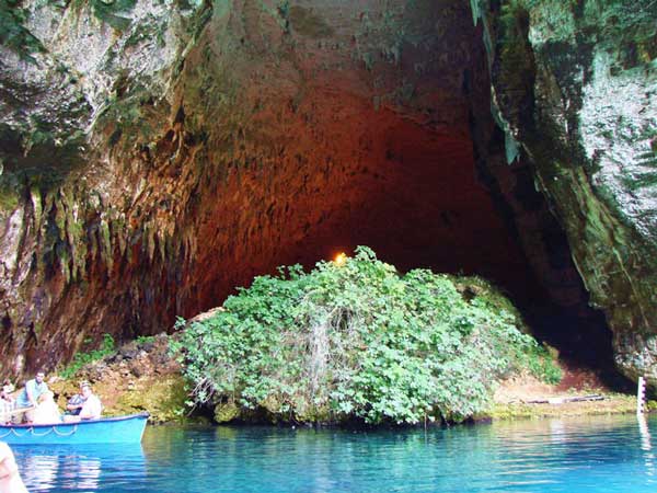 entrance of the wonderful Melissani cave in Cephalonia