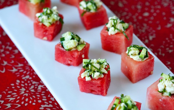 easy and refreshing watermelon,mint and feta treat 