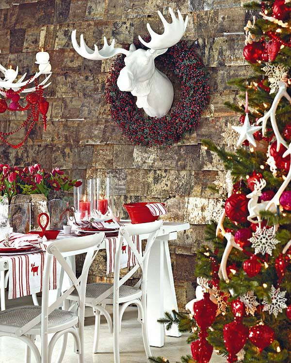 creative christmas table decor ideas with red color 9