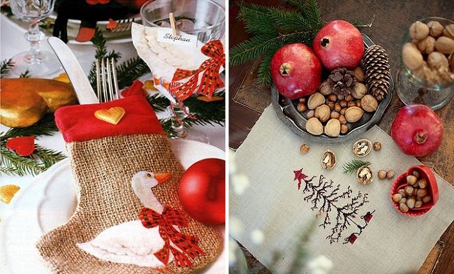 creative christmas table decor ideas with red color 10