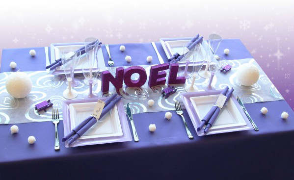 creative christmas table decor ideas with purple color 27