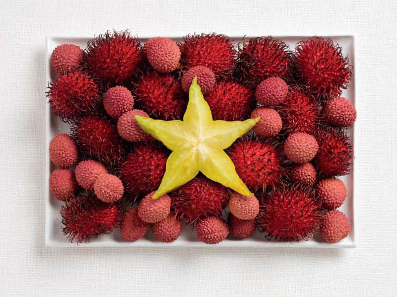 national flags made from each country's traditional foods, Vietnam