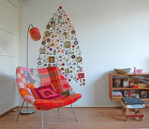 DIY unusual christmas tree, wall decoration