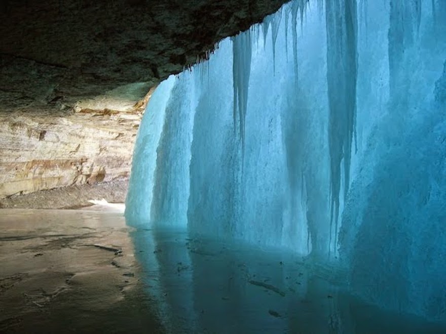 Frozen art by nature, waterfall