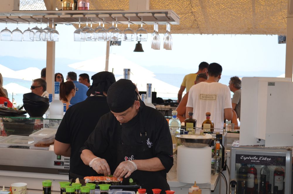 Greece Halkidiki Paliouri beach, best beach bar in Halkidiki Cabana -sushi
