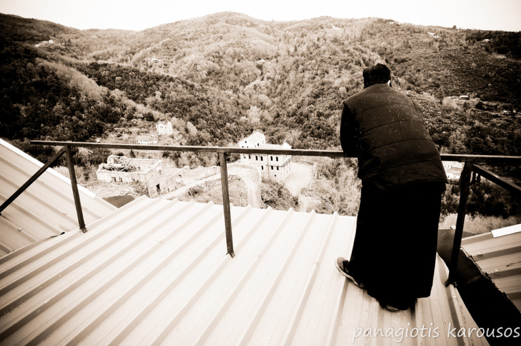Monk at the mount Athos monastery