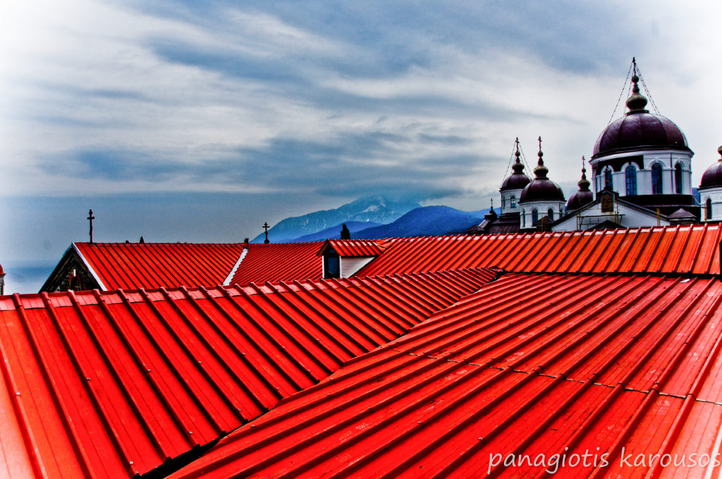 Chalkidiki, roof top of the monastery of Mount Athos