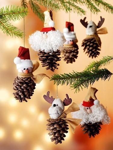 holiday homemade pinecone xmas ornaments 17
