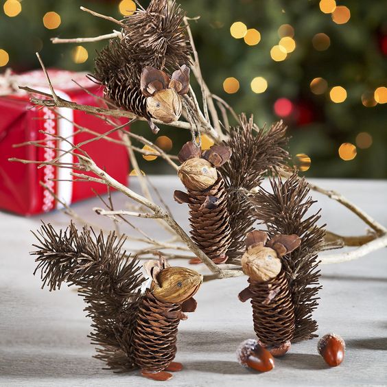 holiday homemade pinecone xmas ornaments 8