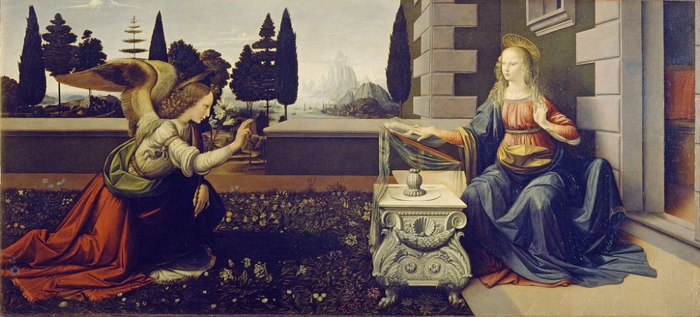 art history, the earliest paintings done by famous painters, Annunciation