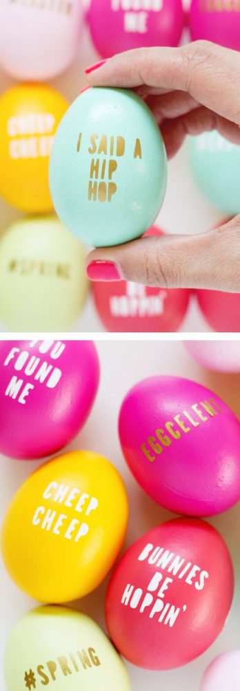 fun ways to dye easter eggs, typography