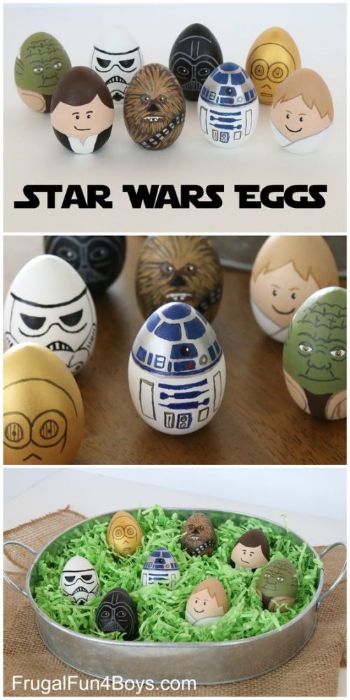 fun ways to dye easter eggs, star wars