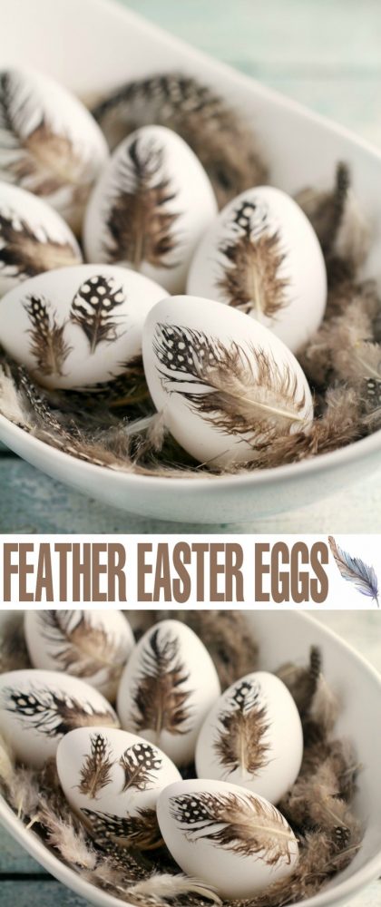 fun ways to dye easter eggs, feather