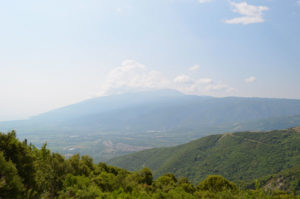 view from the highest Greek mountain Olympos