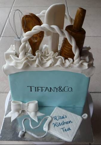 ideas for creative cake design, Tiffany & co cake