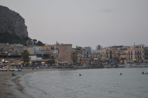 The most popular beaches of Palermo, Mondello in the evening 2