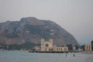 The most popular beaches of Palermo, Mondello in the evening