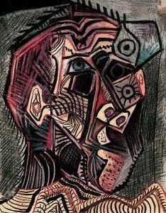 art history, the last paintings done by famous painters, Self Portrait of Picasso 2